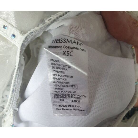 Weissman Girls White Ballet Costume Dress With Tulle & Sequins Girls XS NWOT - Picture 6 of 7
